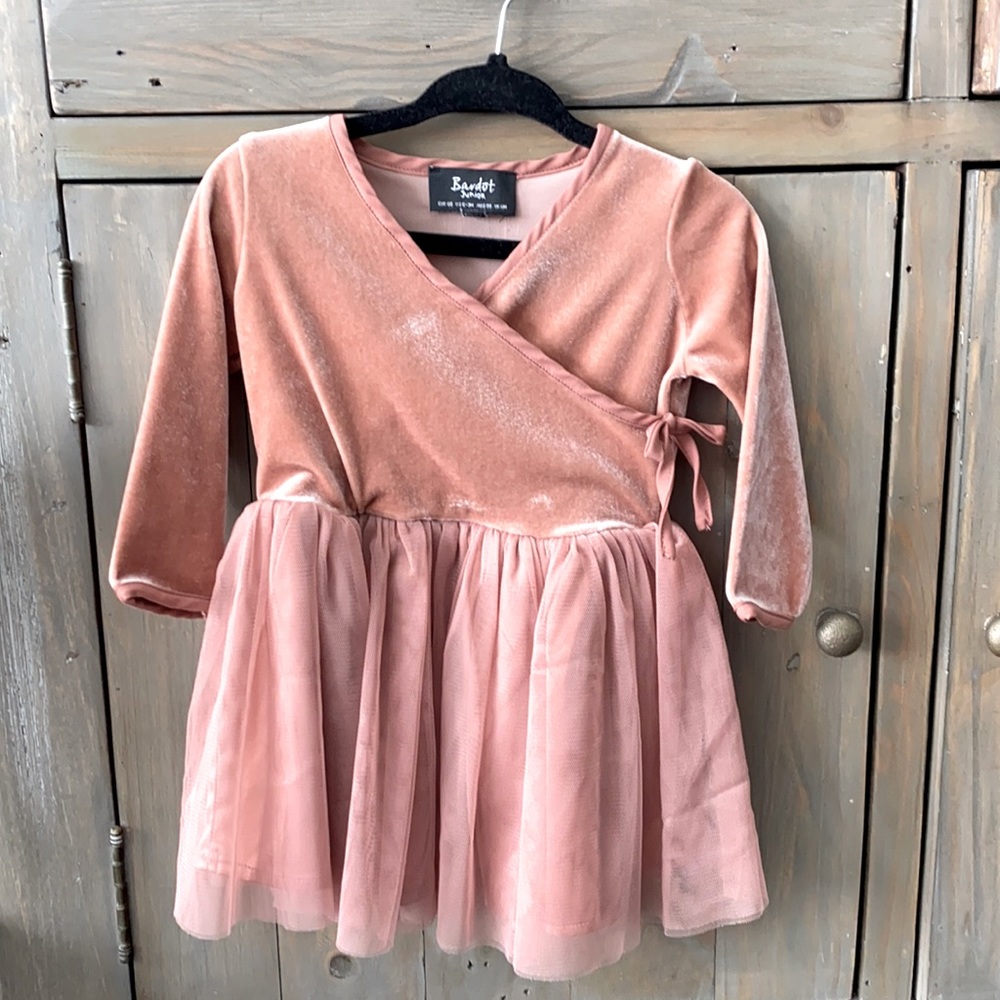 Bardot Junior Wrap dress- 6-9m, velvet and tulle